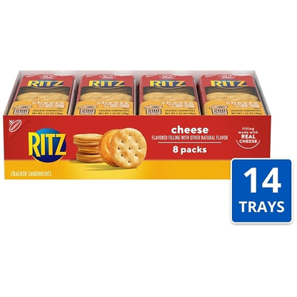 Ritz Cheese Cracker Sandwich, 14 x 8 x 1.35 oz Case - Crackers & Grahams
