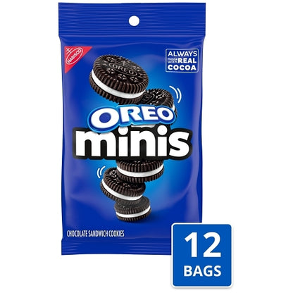 Oreo Big Bag Mini Cookies, 12 x 3 oz Case - Bakery & Desserts