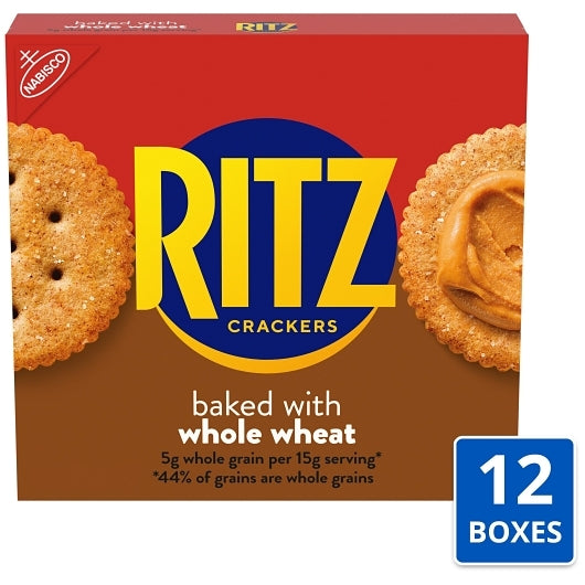 Ritz Whole Wheat Crackers, 12 x 12.9 oz Case - Crackers & Grahams