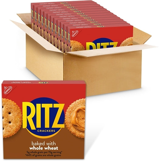 Ritz Whole Wheat Crackers, 12 x 12.9 oz Case - Crackers & Grahams