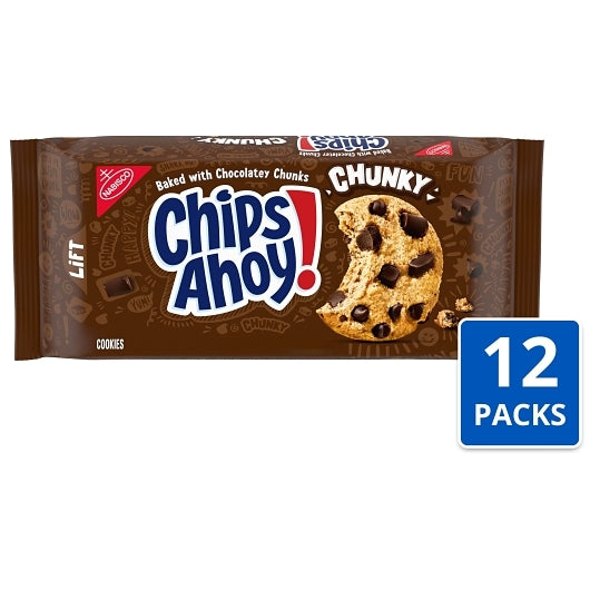 Chips Ahoy Chunky Chocolate Chip Cookies, 12 x 11.75 oz Case - Bakery & Desserts