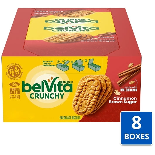 Belvita Cinnamon & Brown Sugar Breakfast Bar, 8 x 8 x 1.76 oz Case - Snack Bars & Granola Bars