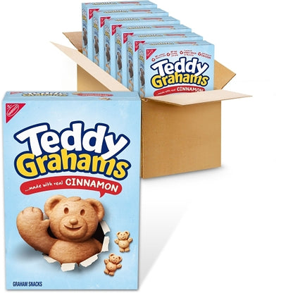 Teddy Grahams Cinnamon Cookies, 6 x 10 oz Case - GS1 open-case image