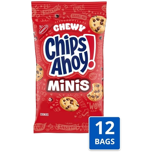 Chips Ahoy Mini Cookie Big Bag, 12 x 3 oz Case - Crackers & Grahams