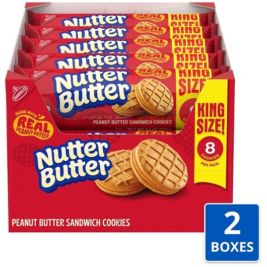 Nutter Butter King Size Cookies, 2 x 10 x 3.5 oz Case - Bakery & Desserts