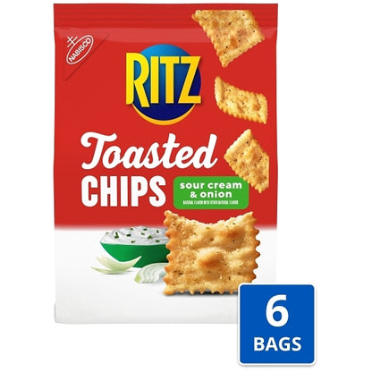 Ritz Toasted Chips Sour Cream & Onion Flavored, 6 x 8.1 oz Case - Bakery & Desserts