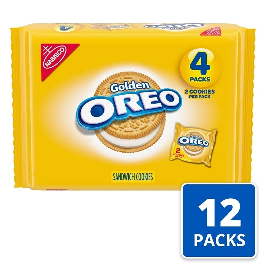 Oreo Golden Sandwich Cookie Value Pack, 12 x 4 x 0.78 oz Case - Bakery & Desserts