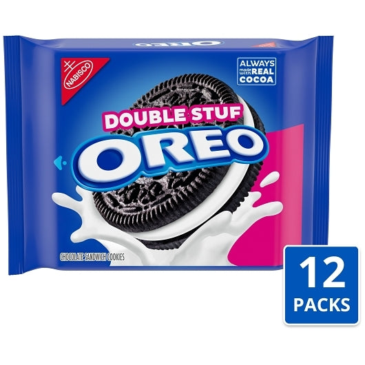 Oreo Original Double Stuf Cookies, 12 x 14.03 oz Case - Bakery & Desserts
