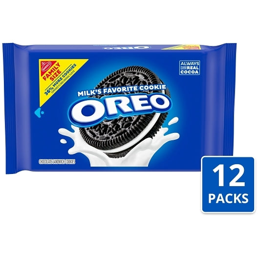Oreo Original Family Size Cookies, 12 x 18.12 oz Case - Bakery & Desserts