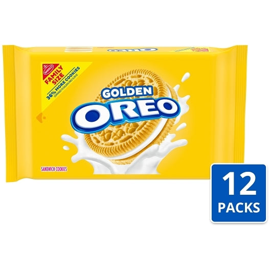 Golden Oreo Family Size Cookies, 12 x 18.12 oz Case - Bakery & Desserts
