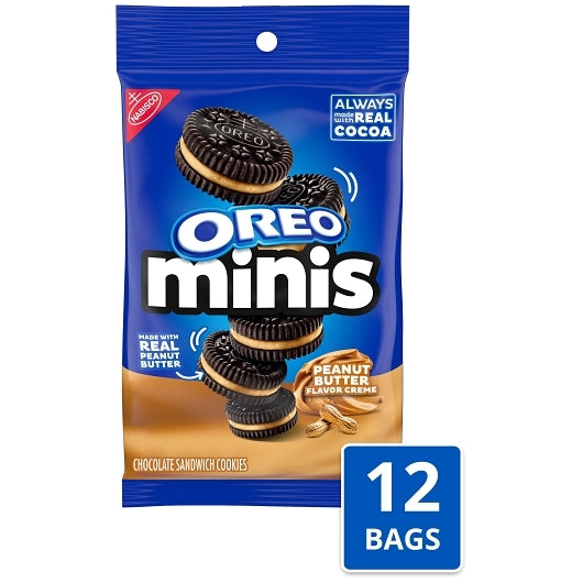 Oreo Mini Peanut Butter Cookies, 12 x 3 oz Case - Bakery & Desserts