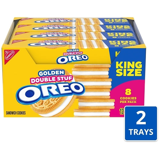 Oreo Nabisco Golden Double Stuf King Size Cookies, 2 x 12 x 4.15 oz Case - Bakery & Desserts