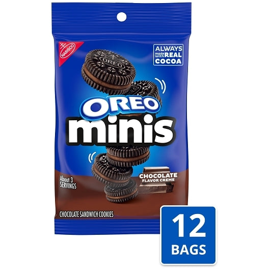 Oreo Chocolate Creme Cookies Big Bags, 12 x 3 oz Case - Bakery & Desserts