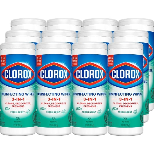 Clorox Disinfectant Fresh Scent Can Wipes, 12 x 35 ct Case - Cleaners & Sanitizers