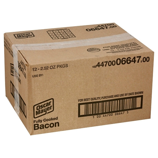 Oscar Mayer Fully Cooked Original Bacon, 12 x 2.52 oz Case - DOT product image 6
