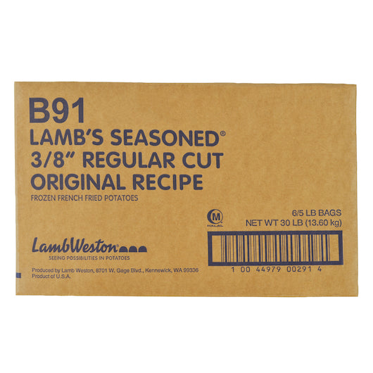 Lamb Weston 3/8" Original Regular Cut French Fries, 6 x 6 x 5 lb Case - DOT product image 3