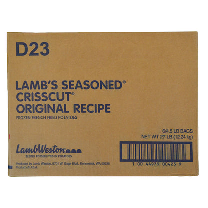 Lambs Seasoned Original Recipe Seasoned Criss Cut French Fries, 6 x 4.5 lb Case - DOT product image 2