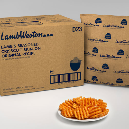 Lambs Seasoned Original Recipe Seasoned Criss Cut French Fries, 6 x 4.5 lb Case - DOT product image 5