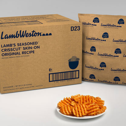 Lambs Seasoned Original Recipe Seasoned Criss Cut French Fries, 6 x 4.5 lb Case - DOT product image 5
