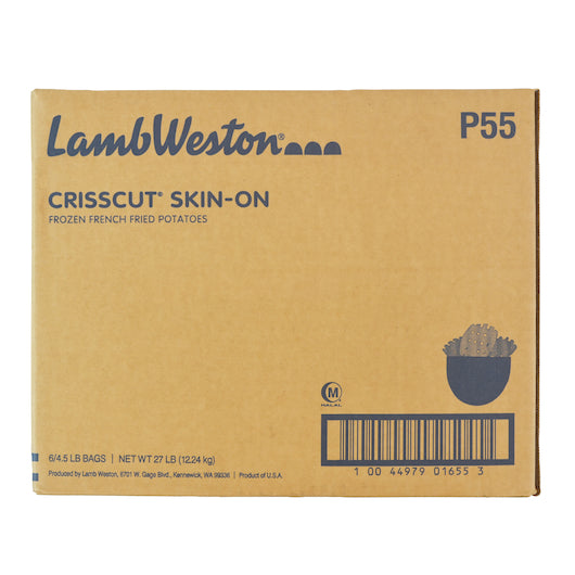 Lamb Weston Natural Skin-On Criss Cut French Fries, 6 x 4.5 lb Case - DOT product image 2