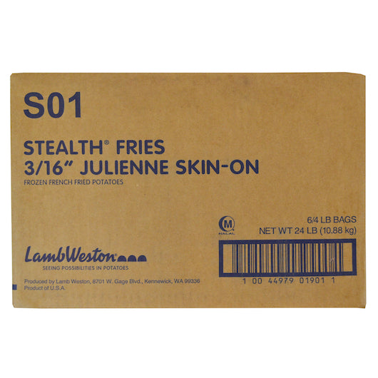 Stealth Fries Frozen Skin-On Julienne Cut French Fries, 6 x 4 lb Case - DOT product image 2