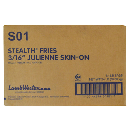 Stealth Fries Frozen Skin-On Julienne Cut French Fries, 6 x 4 lb Case - DOT product image 2