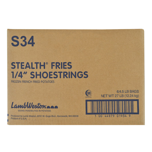Lamb Weston Stealth Frozen .25" Shoestring French Fries, 6 x 4.5 lb Case - DOT product image 6