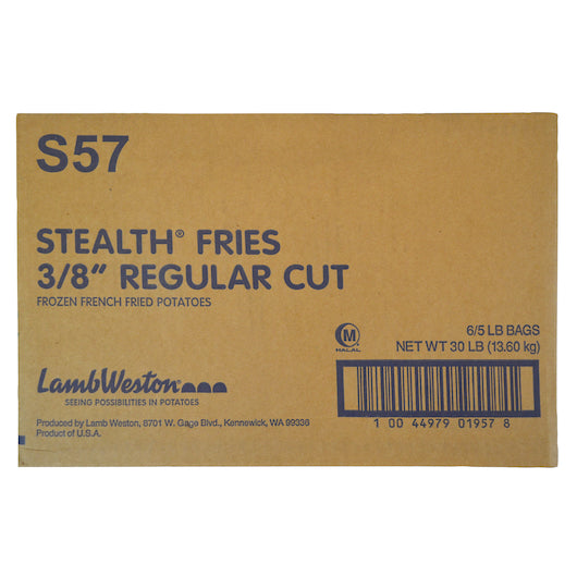 Lamb Weston Stealth 3/8" Regular Cut French Fries, 6 x 5 lb Case - DOT product image 2