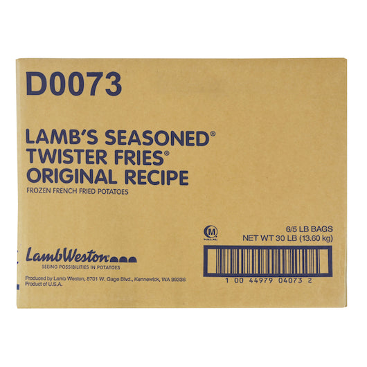 Lambs Seasoned Original Recipe Seasoned Twister Fries, 6 x 5 lb Case - DOT product image 2