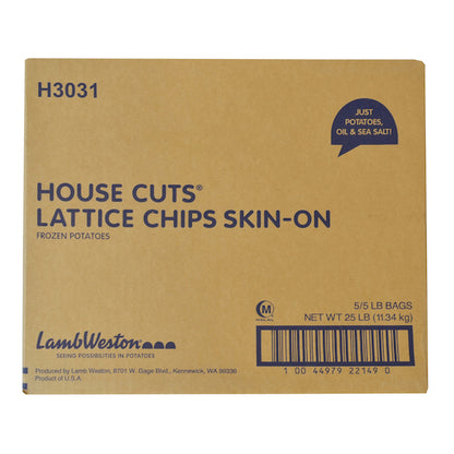 House Cuts Lattice CHIPS SKIN ON POTATO, 5 x 5 lb Case - DOT product image 2