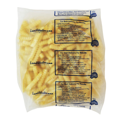 Crispy Coat Fries 1/2" Concertina Fries, 6 x 5 lb Case - Frozen Potatoes Sides