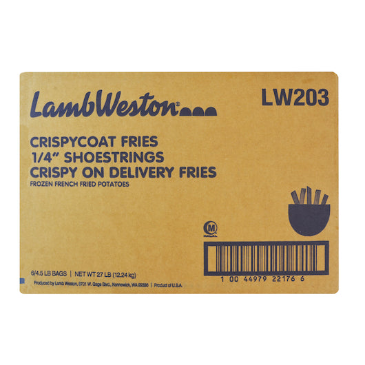 Lamb Weston Crispy On Delivery 1/4" SHOESTRING FRIES, 6 x 4.5 lb Case - DOT product image 2