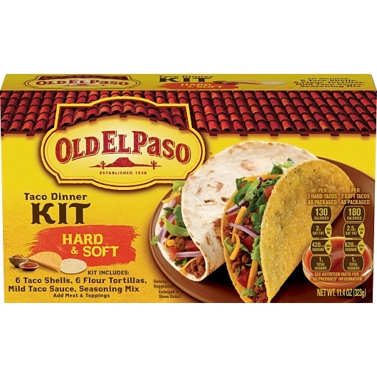 Old El Paso Hard and Soft Taco Dinner Kit, 12 x 11.4 oz Case - DOT product image 2