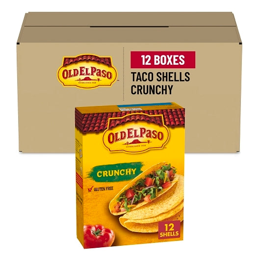 Old El Paso 5 Inch Gluten Free Crunchy Taco Shells, 12 x 4.6 oz Case - GS1 mobile-ready hero image