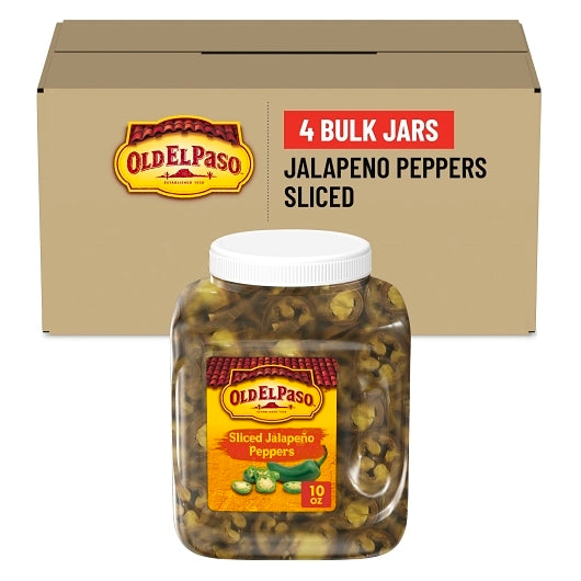 Old El Paso Sliced Jalapeno Peppers, 4 x 106 oz Case - Fruit & Sides
