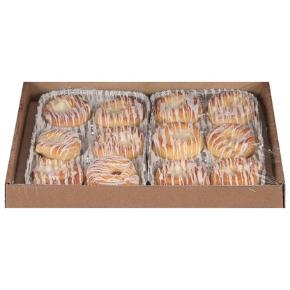 Pennant Foods Demi Crown Variety 24 Apple, 24 Cheese, and 24 Raspberry Danish, 6 x 12 x 1.25 oz Case - Bakery & Desserts