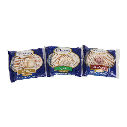 Pennant Apple Cheese Individually Wrapped Variety 8 Apple, 8 Cheese, and 8 Raspberry Danish, 1 x 24 ct Case - Bakery &