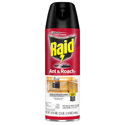 Raid Ant&roach Aerosol Fragrance Free, 12 x 17.5 oz Case - Cleaners & Sanitizers