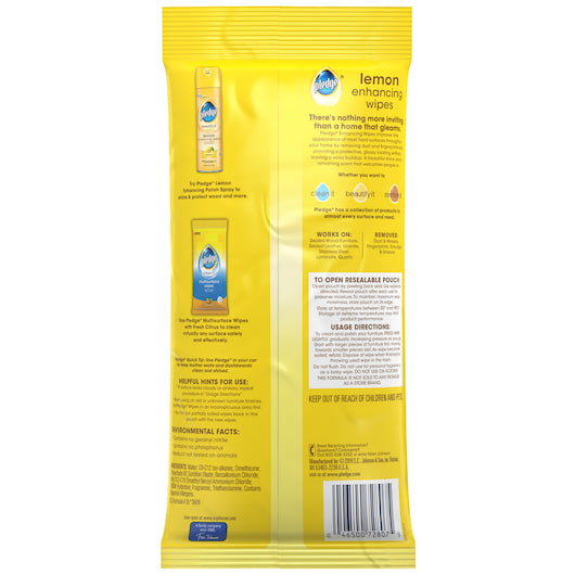 Pledge LEMON WIPES, 12 x 24 ct Case - DOT product image 2