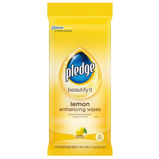 Pledge Lemon Wipes, 12 x 24 ct Case - Cleaners & Sanitizers