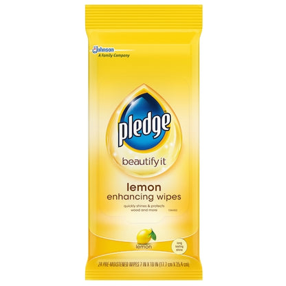 Pledge Lemon Wipes, 12 x 24 ct Case - Cleaners & Sanitizers