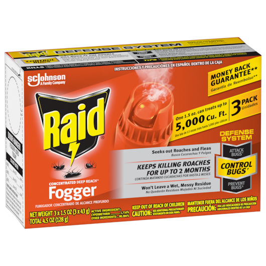 Raid CONCENTRATED TRIPLE PACK FOGGER, 12 x 4.5 oz Case - DOT product image 2