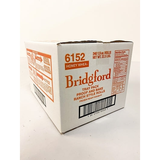 Bridgford Whole Grain Honey Wheat Ranch Yeast Roll Dough, 1 x 240 PC Case - GS1 closed shipping case image