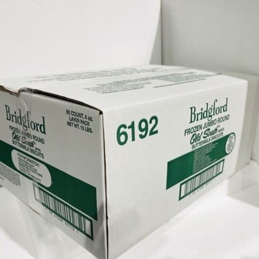 Bridgford 4" Old South Buttermilk Biscuit, Layer Pack, 1 x 60 PC Case - Breads, Rolls & Buns