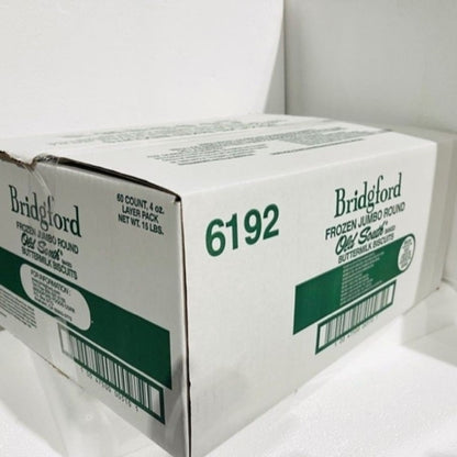 Bridgford 4" Old South Buttermilk Biscuit, Layer Pack, 1 x 60 PC Case - Breads, Rolls & Buns