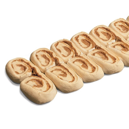 Bridgford White Whole Wheat Cinnamon Roll Layer Pack Dough, 1 x 144 PC Case - Breads, Rolls & Buns