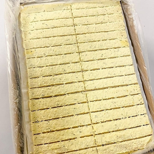 Bridgford White Whole Wheat Cheesy Garlic Breadstick Layer Pack Dough, 1 x 320 PC Case - Breads, Rolls & Buns