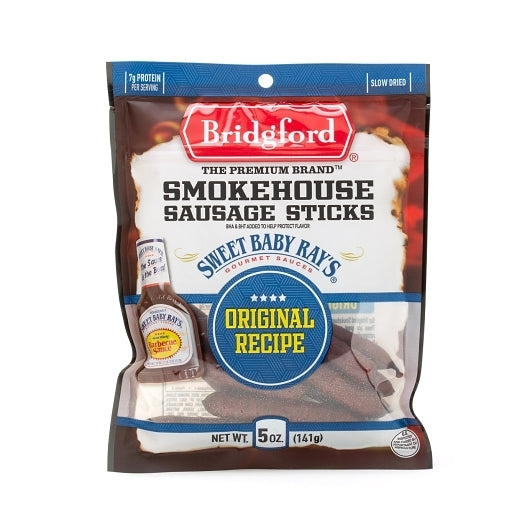 Bridgford Smokehouse Sausage Sticks Original, 8 x 5 oz Case - Meat, Poultry & Seafood