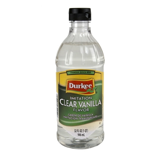 Durkee Imitation Clear Vanilla Flavoring, 6 x 32 fl oz Case - Pantry Ingredients