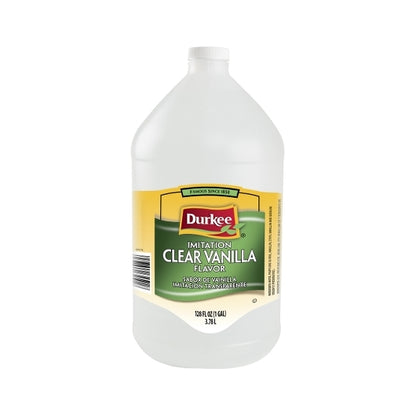 Durkee Imitation Clear Vanilla Flavoring, 4 x 128 fl oz Case - Pantry Ingredients